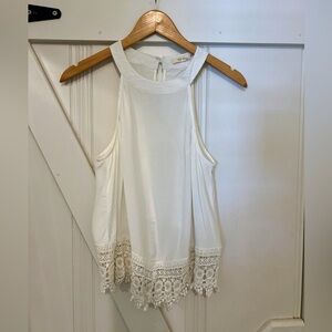 Halter Tank with Crochet Trim